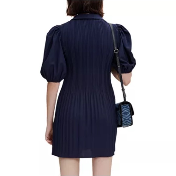 Maje Rockina Balloon Sleeve Dress Navy - Picture 12 of 12